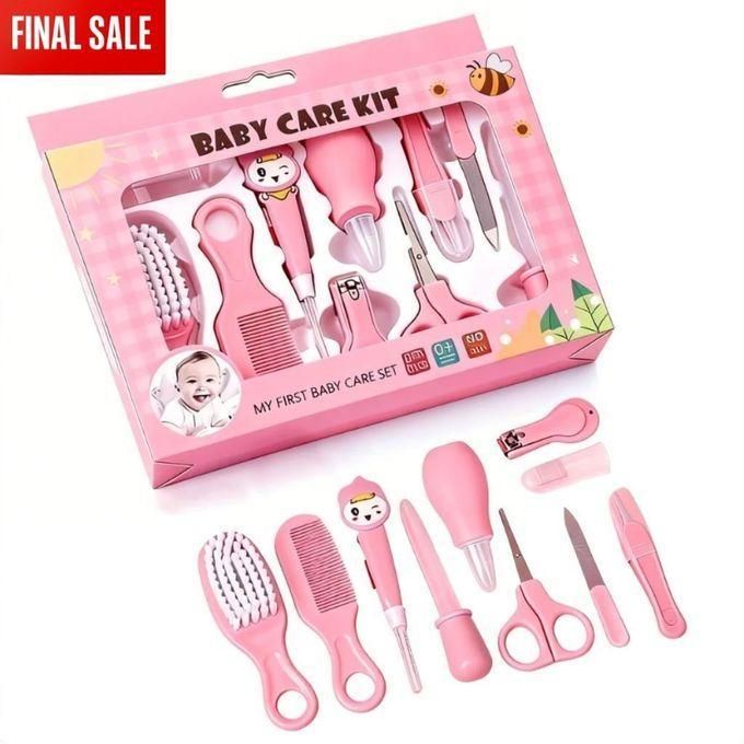Baby Care Baby Grooming Kit 10pcs/Set Baby Healthy Kit BabyCare Essentials Nursery Care Set for Newborn Infants Kids Accessories-pink