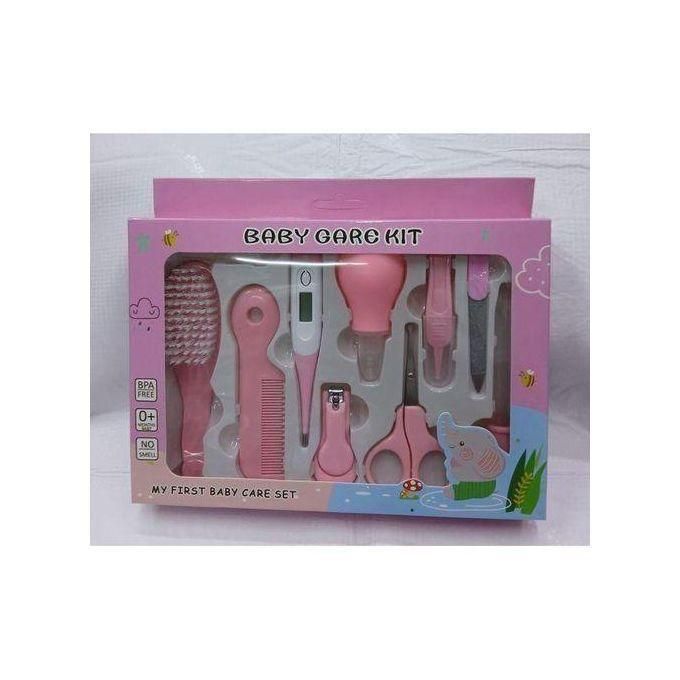 Baby Care Baby Grooming Kit 10pcs/Set Baby Healthy Kit BabyCare Essentials Nursery Care Set for Newborn Infants Kids Accessories-pink