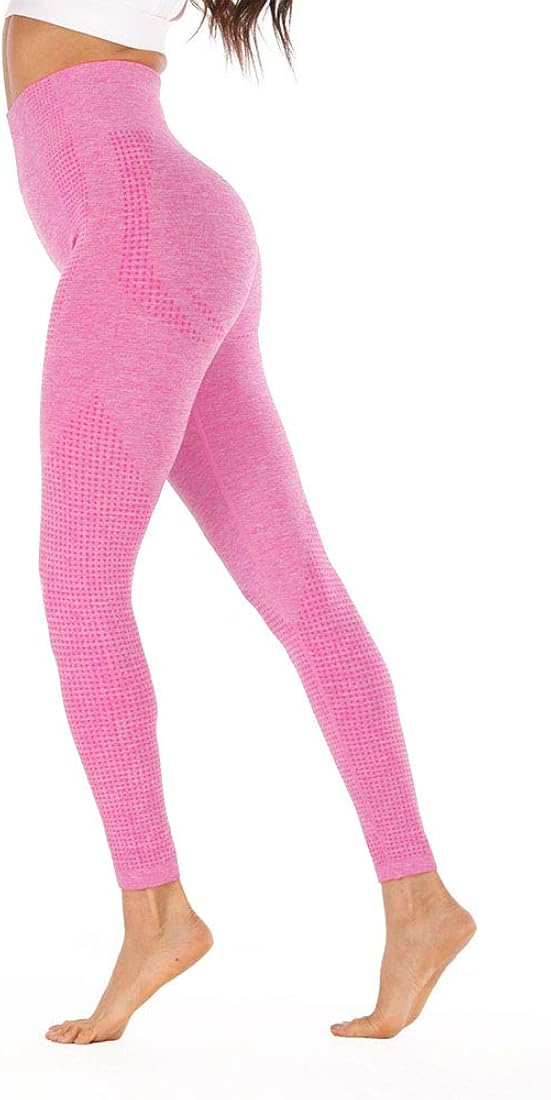 🔥 TRENDING NOW! Women's High-Waisted Seamless Fitness Leggings – Ribbed Contour Stretch Sports Tights in Vibrant Multi-Color Designs