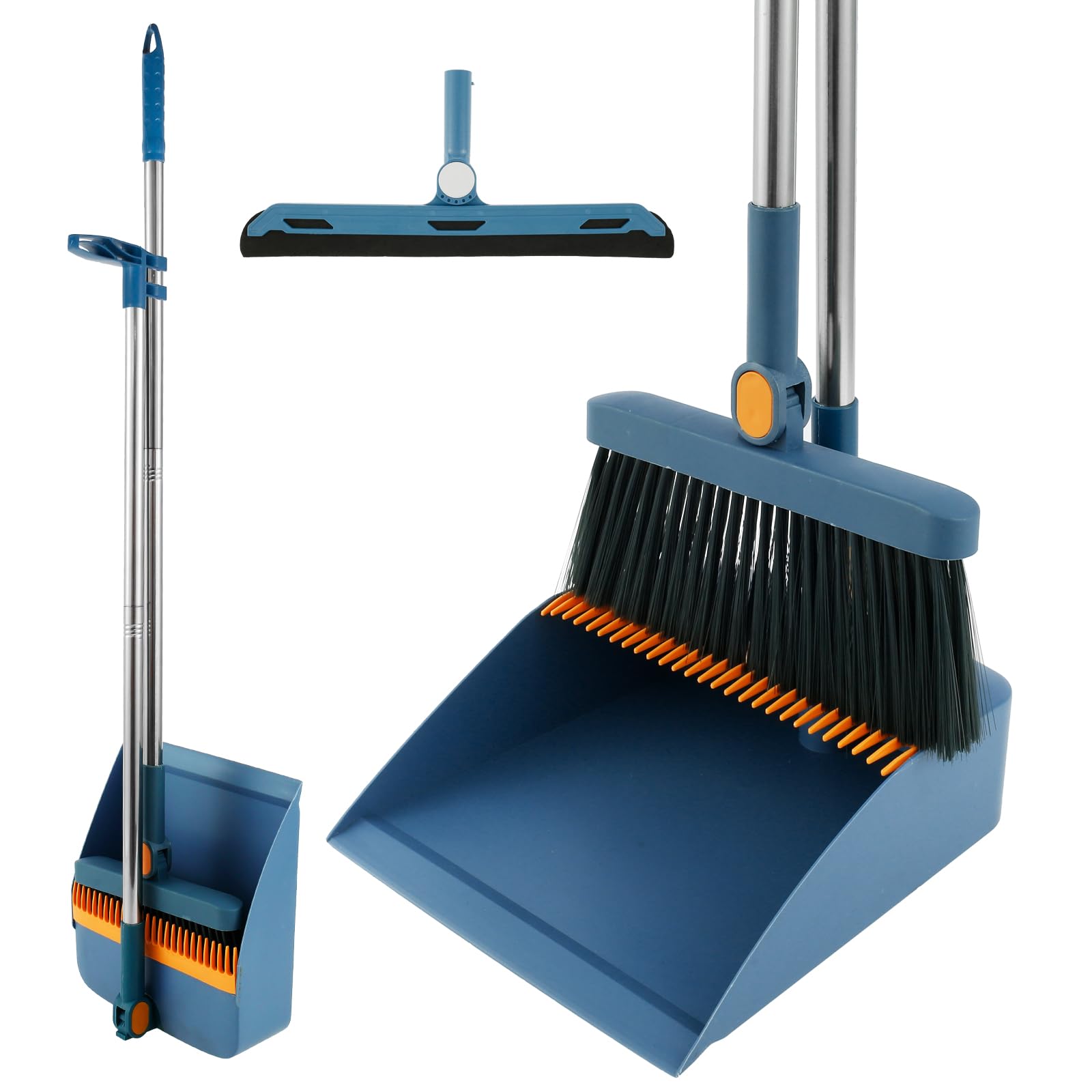 🧹 NEW ARRIVAL! 2-in-1 Dustpan & Comb Cleaning Brush Set – Handy Household Sweeping Tool with Brush Comb Cleaner for Removing Trapped Dust, Hair & Debris