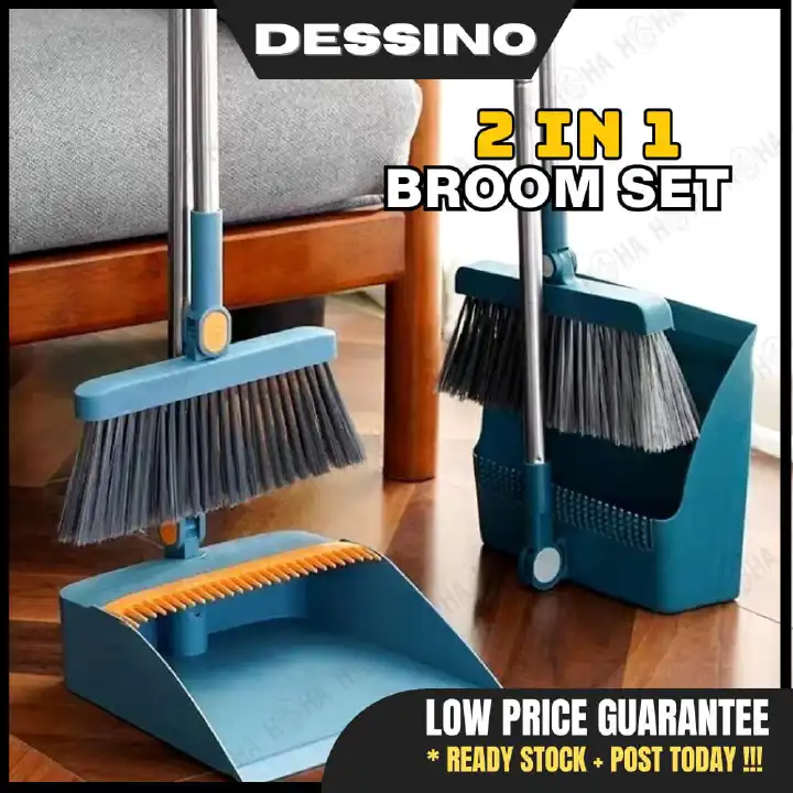 🧹 NEW ARRIVAL! 2-in-1 Dustpan & Comb Cleaning Brush Set – Handy Household Sweeping Tool with Brush Comb Cleaner for Removing Trapped Dust, Hair & Debris