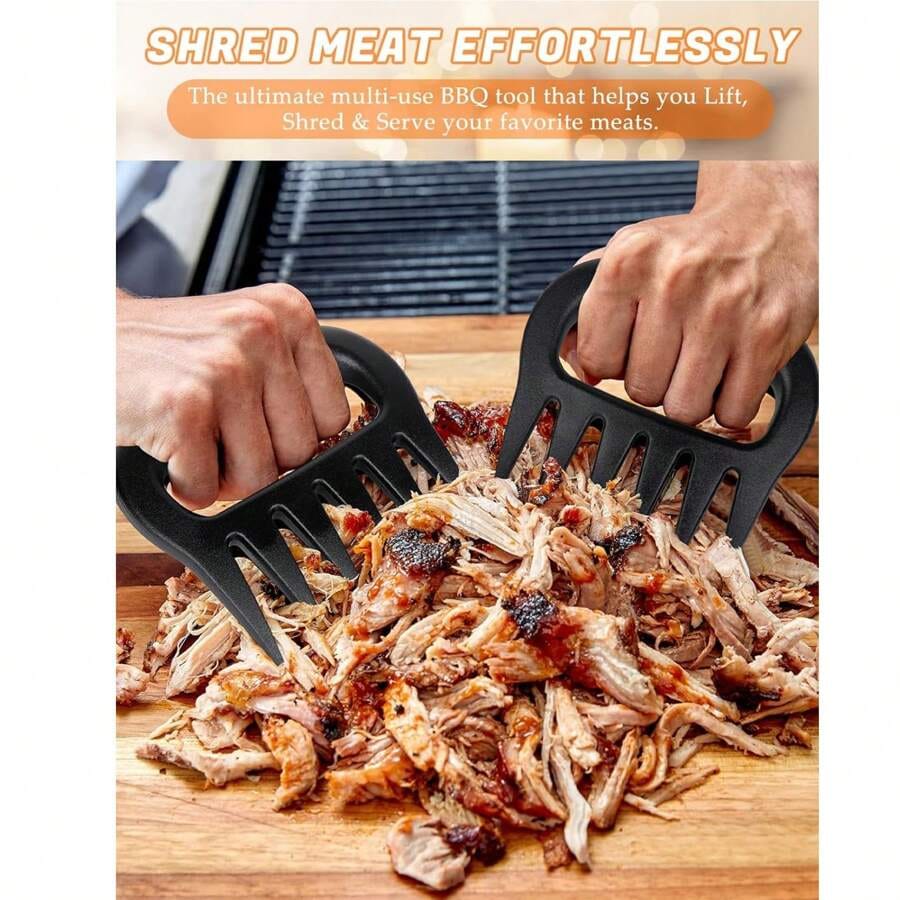 🥩 BBQ & KITCHEN ESSENTIAL! Pair of Meat Shredding Claws – Handy Meat Handling Tools for Pulled Pork, Chicken, Beef, Barbecue Preparation & Everyday Kitchen Use🥩 BBQ & KITCHEN ESSENTIAL! Pair of Meat