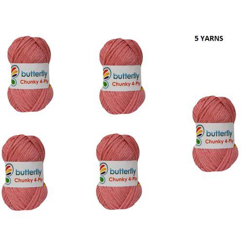 Chunky 4-Ply Pink Yarns -Code 124