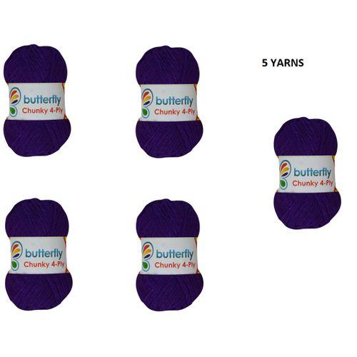 Chunky 4-Ply Purple Yarns -Code 292