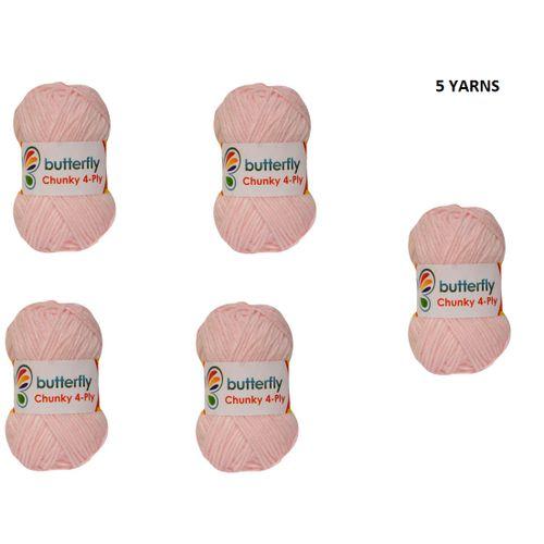 Chunky 4-Ply Pink Yarns -Code 123
