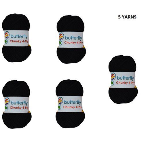 Chunky 4-Ply Black Yarns -Code 119