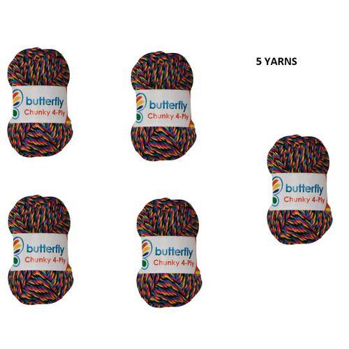 Chunky 4-Ply Rainbow Yarns -Code 323