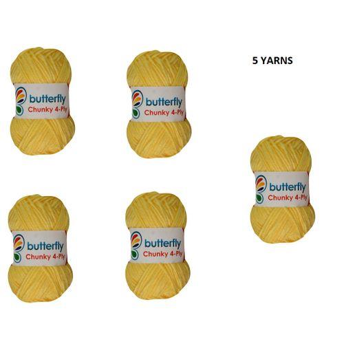 Chunky 4-Ply Yellow Yarns -Code 121