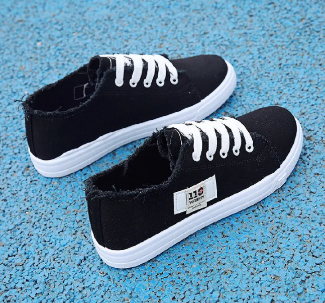 Denim Women Sneakers . Ladies Trendy Rubber Shoes . Lightweight Sport Running Shoes for Women . Casual Ladies Sneakers . Denim Black Shoes