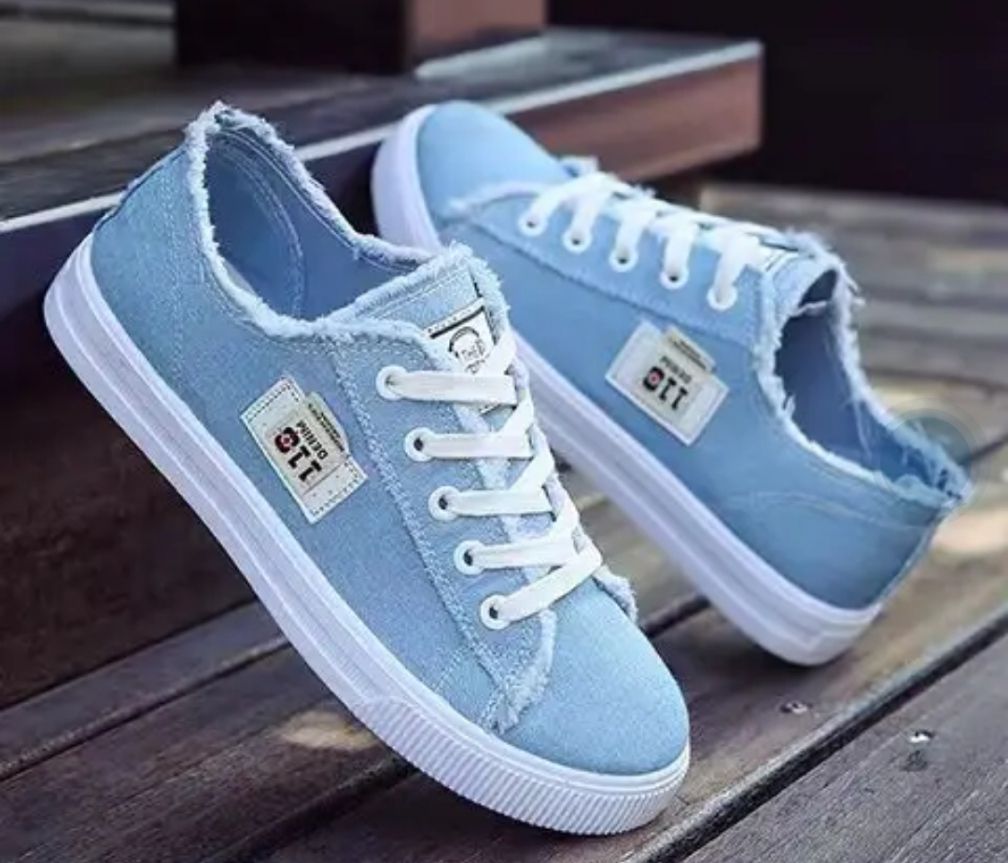 Denim Women Sneakers . Ladies Trendy Rubber Shoes . Lightweight Sport Running Shoes for Women . Casual Ladies Sneakers . Denim Black Shoes