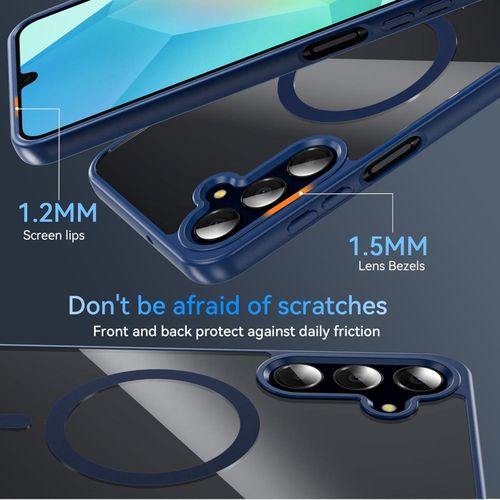Samsung Galaxy A05,A06,A07,A15,A16,A17,A25,A26,A35,A36,A37,A55,A56,A57 Back Cover Luxury Transparent with Colored Edges with Metal Ring for wireless charging Shockproof Heavy Protection Phone case