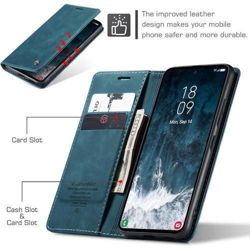 Caseme Case Sheepskin Series Faux Soft Leather Wallet Flip Case Kick Stand With Magnetic Closure Lightweight Slim Flip Cover For Samsung Galaxy A05,A06,A07,A15,A16,A17,A25,A26,A35,A36,A37,A55,A56,A57