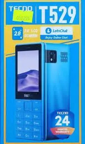 LIMITED DEALS!!!Tecno T529 Kabambe katululu mulika mwizi feature phone 2.8" Dual Sim card slot FM radio Bluetooth Torch Memory Card Slot 16MB ROM+8MB RAM,2500MAH  LCD Screen Black