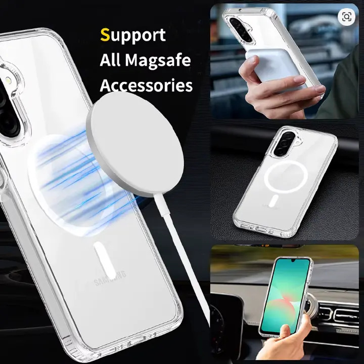 LIMITED DEALS!!!Samsung Galaxy A05,A06,A07,A15,A16,A17,A26,A35,A36,A37,A55,A56,A57 Back Cover Luxury Transparent, Clear with Wireless Charging Feature (Magsafe) Shockproof Heavy Protection Phone case