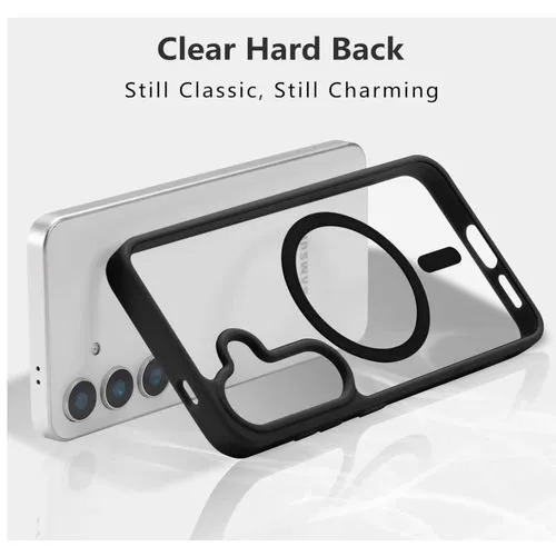Samsung Galaxy A05,A06,A07,A15,A16,A17,A25,A26,A35,A36,A37,A55,A56,A57 Back Cover Luxury Transparent with Colored Edges with Metal Ring for wireless charging Shockproof Heavy Protection Phone case