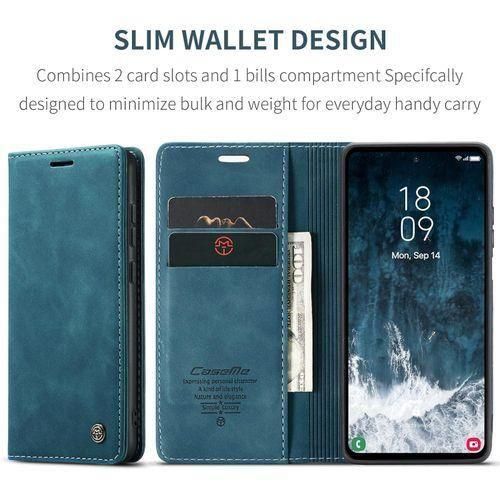Caseme Case Sheepskin Series Faux Soft Leather Wallet Flip Case Kick Stand With Magnetic Closure Lightweight Slim Flip Cover For Samsung Galaxy A05,A06,A07,A15,A16,A17,A25,A26,A35,A36,A37,A55,A56,A57