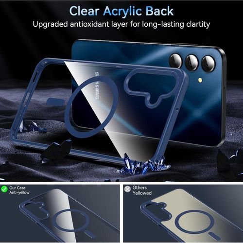 Samsung Galaxy A05,A06,A07,A15,A16,A17,A25,A26,A35,A36,A37,A55,A56,A57 Back Cover Luxury Transparent with Colored Edges with Metal Ring for wireless charging Shockproof Heavy Protection Phone case