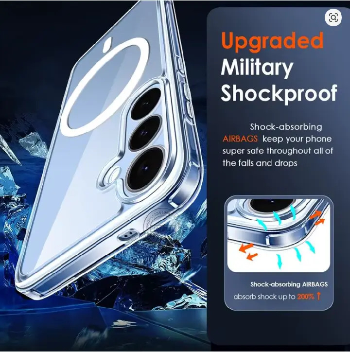 LIMITED DEALS!!!Samsung Galaxy A05,A06,A07,A15,A16,A17,A26,A35,A36,A37,A55,A56,A57 Back Cover Luxury Transparent, Clear with Wireless Charging Feature (Magsafe) Shockproof Heavy Protection Phone case