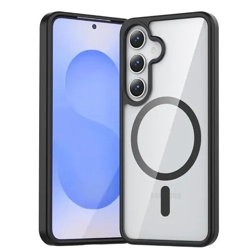 Samsung Galaxy A05,A06,A07,A15,A16,A17,A25,A26,A35,A36,A37,A55,A56,A57 Back Cover Luxury Transparent with Colored Edges with Metal Ring for wireless charging Shockproof Heavy Protection Phone case