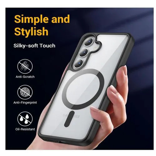 Samsung Galaxy A05,A06,A07,A15,A16,A17,A25,A26,A35,A36,A37,A55,A56,A57 Back Cover Luxury Transparent with Colored Edges with Metal Ring for wireless charging Shockproof Heavy Protection Phone case