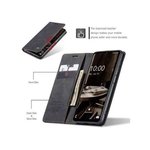 Caseme Case Sheepskin Series Faux Soft Leather Wallet Flip Case Kick Stand With Magnetic Closure Lightweight Slim Flip Cover For Samsung Galaxy A05,A06,A07,A15,A16,A17,A25,A26,A35,A36,A37,A55,A56,A57