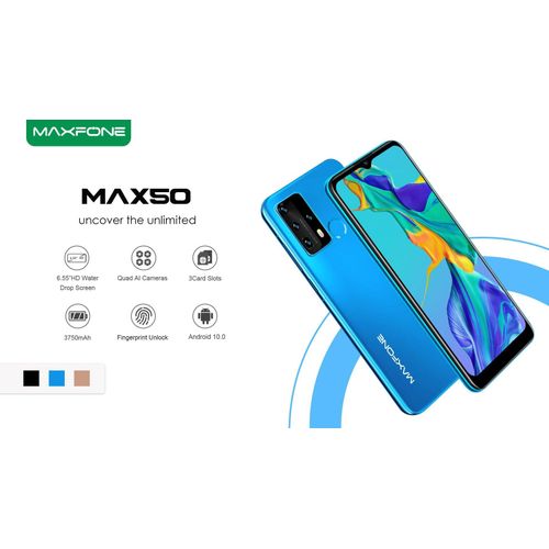 TIME LIMITED DEALS!!! [NEW ARRIVAL] Maxfone MAX 50 PRO, 4G NETWORK, BATTERY CAPACITY 3750MAH, 3GB RAM+32GB ROM, 6.55'' SCREEN DISPLAY WATER DROP SCREEN ONE YEAR WARRANTY SMART PHONE