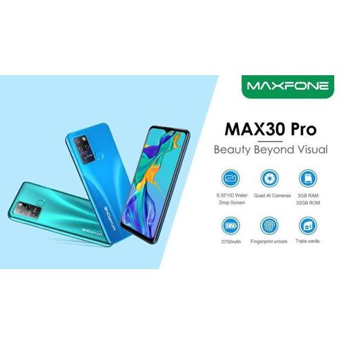 TIME LIMITED DEALS!!! [NEW ARRIVAL] Maxfone Max 30 Pro 6.55 Inch Water Drop Screen, (3 GB RAM, 32 GB ROM) 3750mAh Battery, Camera With Flash 6.55 Dual Sim + TF, Fingerprint Android Phone