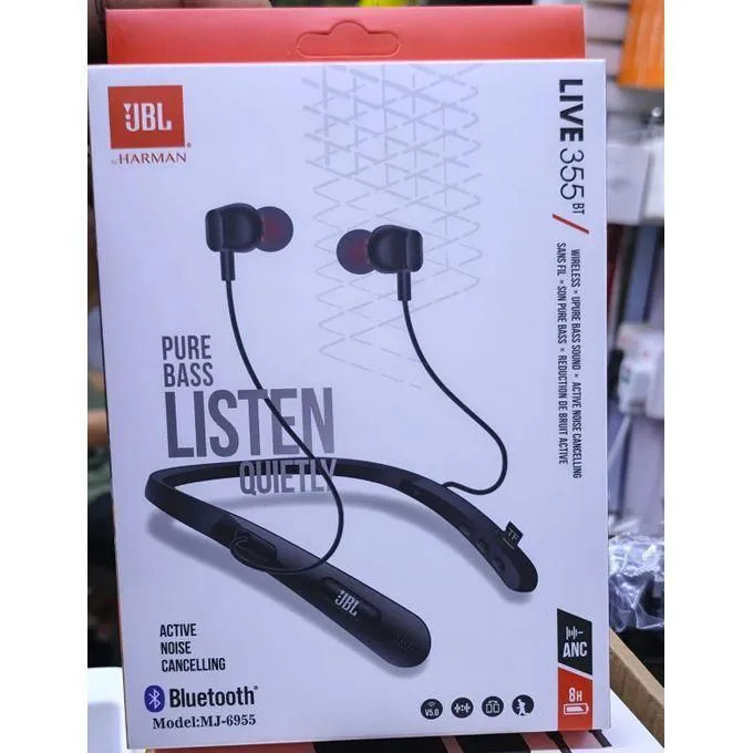 JBL LIVE 355BT Neckband pure Bass Sports Earphones with a Magnetic Neckband and Bluetooth 5.2 Bluetooth Waterproof Sports Earphones with Magnetic Neckband and Noise-Cancelling Technology