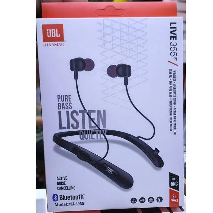 JBL LIVE 355BT Neckband pure Bass Sports Earphones with a Magnetic Neckband and Bluetooth 5.2 Bluetooth Waterproof Sports Earphones with Magnetic Neckband and Noise-Cancelling Technology
