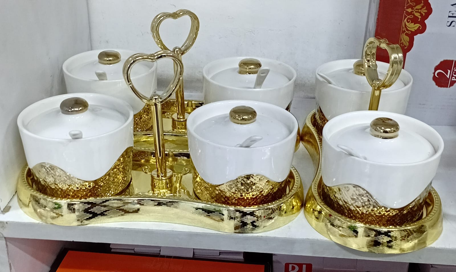 ceramic sugar dishes with stand