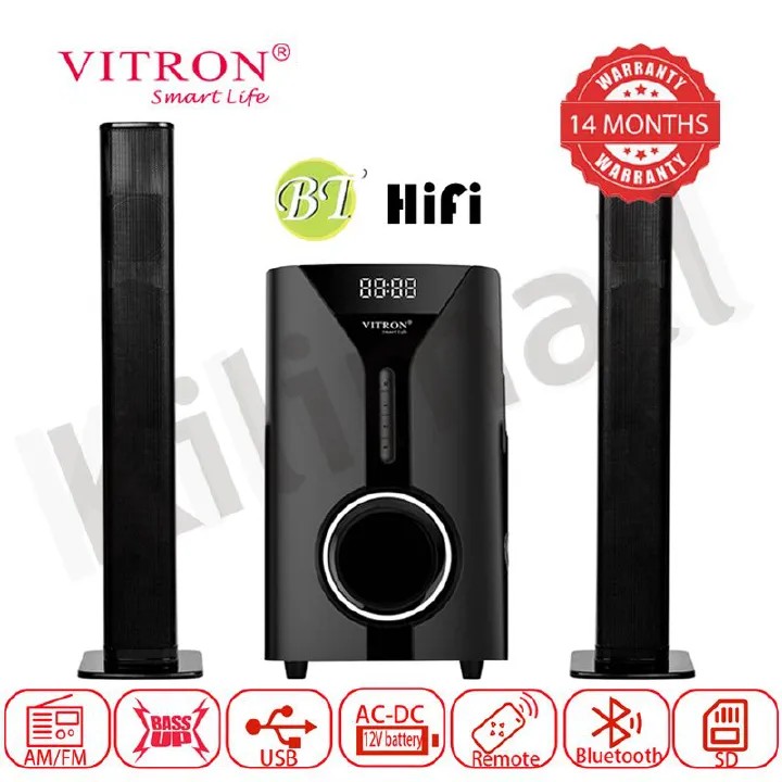 Vitron V527 Tallboy Sub Woofer Home Theatre 2.1 Ch.VITRON V527 SOUNDBAR .Modern home theater audio, clear dialogue articulation, powerful low-end resonance, and sleek television integration.