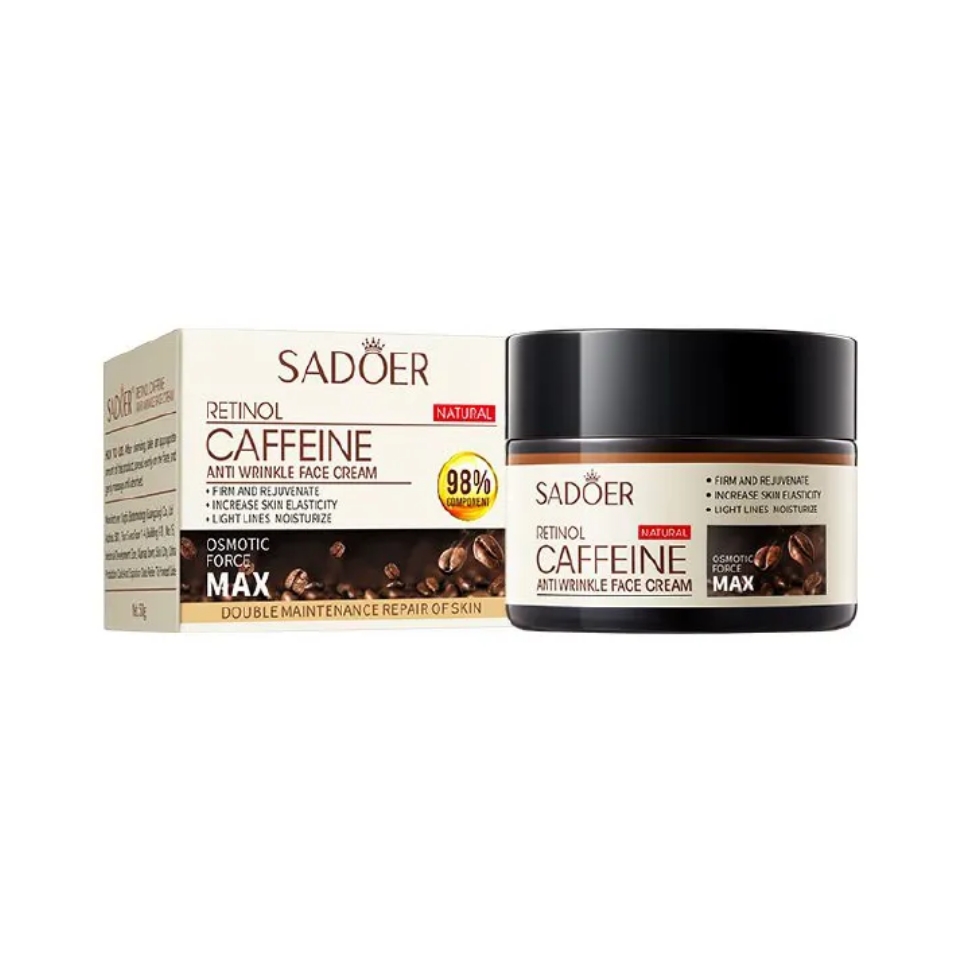 SADOER 2 in 1 Cream+Serum CAFFEINE Retinol Cream for Face,Glow Kit Anti Aging Retinol Cream, Caffeine Cream for Dark Circles and Puffiness, Smoothing Fine Lines and Skin Brightening for Women and MenS