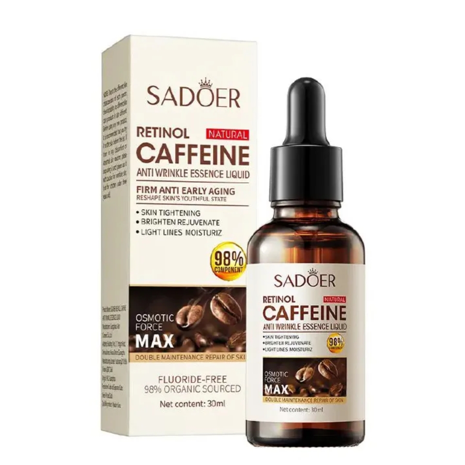 SADOER 2 in 1 Cream+Serum CAFFEINE Retinol Cream for Face,Glow Kit Anti Aging Retinol Cream, Caffeine Cream for Dark Circles and Puffiness, Smoothing Fine Lines and Skin Brightening for Women and MenS