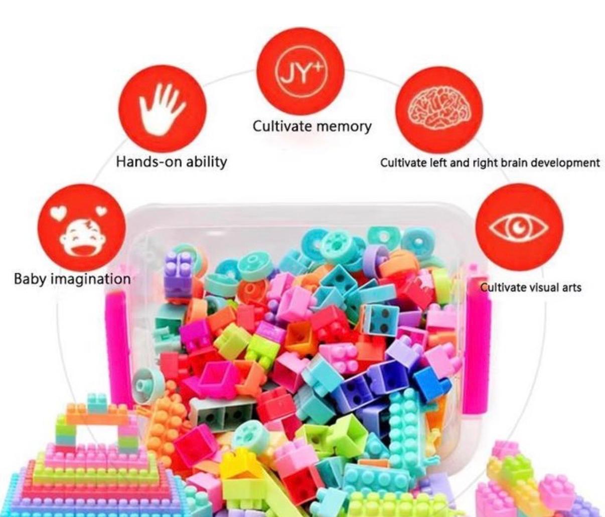 67PC Building Blocks Toy Creative Construction Learning Educational Toys for Children, Game Toys Kids Fun DIY Puzzle can build Toy Car with wheels, Kids Train, Mini House and more creative imagination