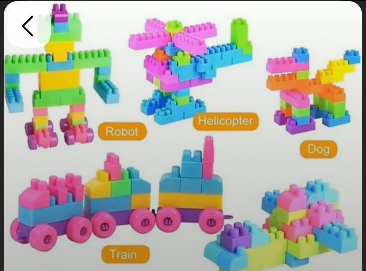 67PC Building Blocks Toy Creative Construction Learning Educational Toys for Children, Game Toys Kids Fun DIY Puzzle can build Toy Car with wheels, Kids Train, Mini House and more creative imagination
