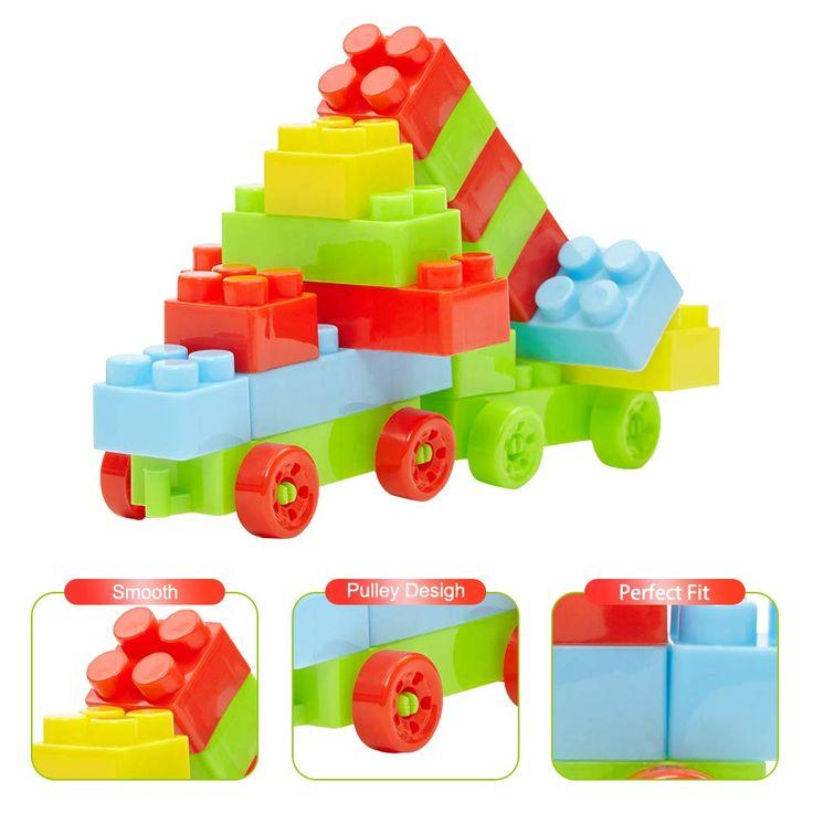 67PC Building Blocks Toy Creative Construction Learning Educational Toys for Children, Game Toys Kids Fun DIY Puzzle can build Toy Car with wheels, Kids Train, Mini House and more creative imagination