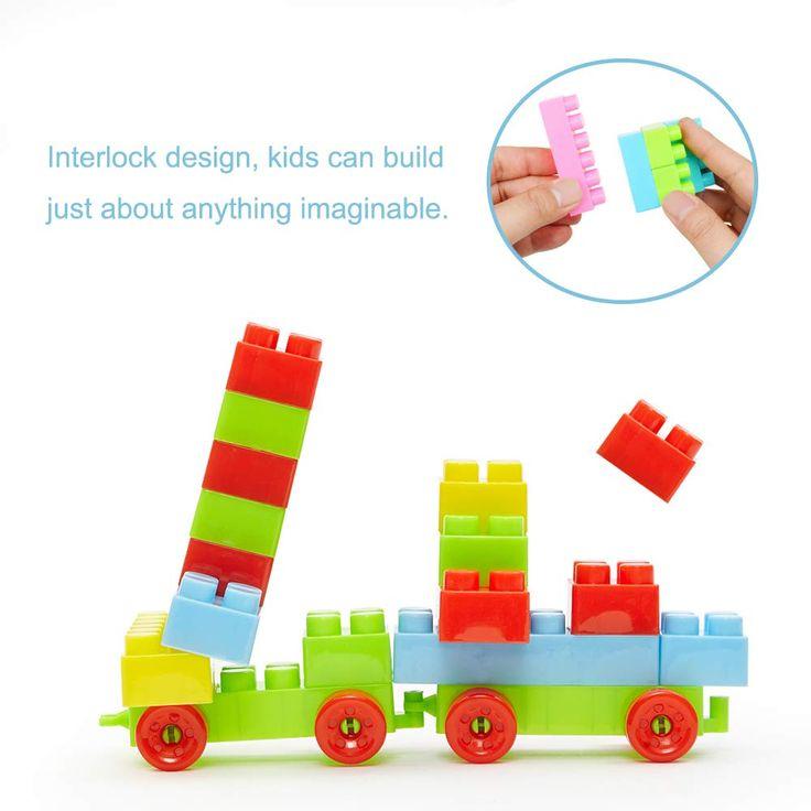 67PC Building Blocks Toy Creative Construction Learning Educational Toys for Children, Game Toys Kids Fun DIY Puzzle can build Toy Car with wheels, Kids Train, Mini House and more creative imagination