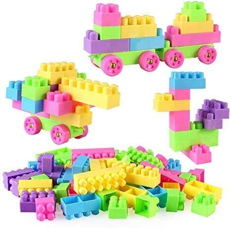67PC Building Blocks Toy Creative Construction Learning Educational Toys for Children, Game Toys Kids Fun DIY Puzzle can build Toy Car with wheels, Kids Train, Mini House and more creative imagination