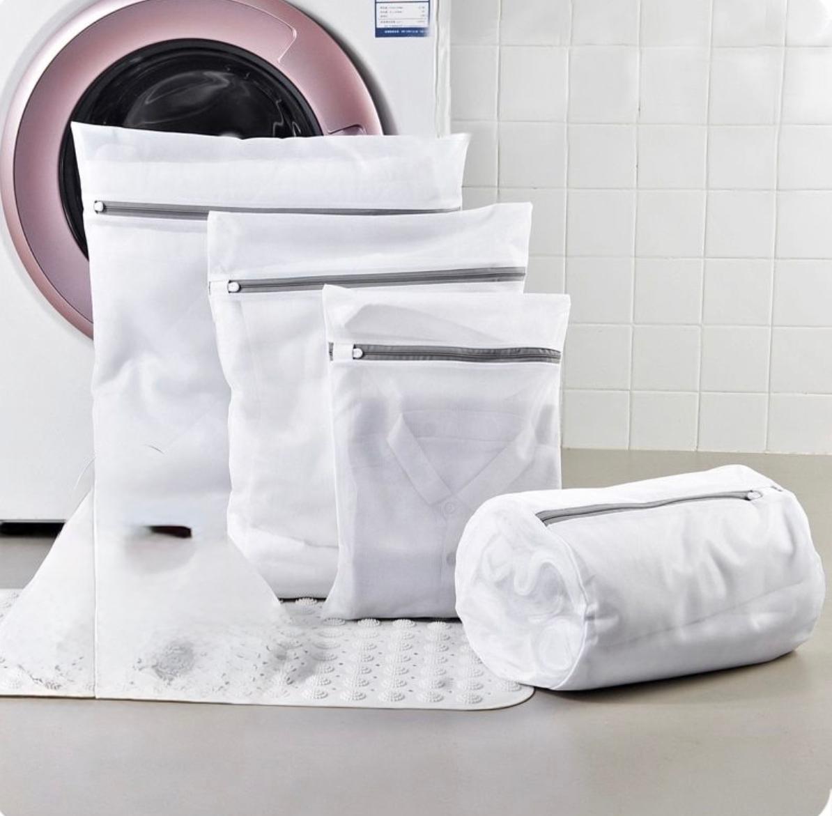 4PC Washing Machine Protective Laundry bags Set Mesh Laundry bags with Zipper Travel Storage Bags with Cylindrical Washing Machine Cover Shoe Bag/Bra Bag for Delicates, Socks, Underwear, Baby Cloths