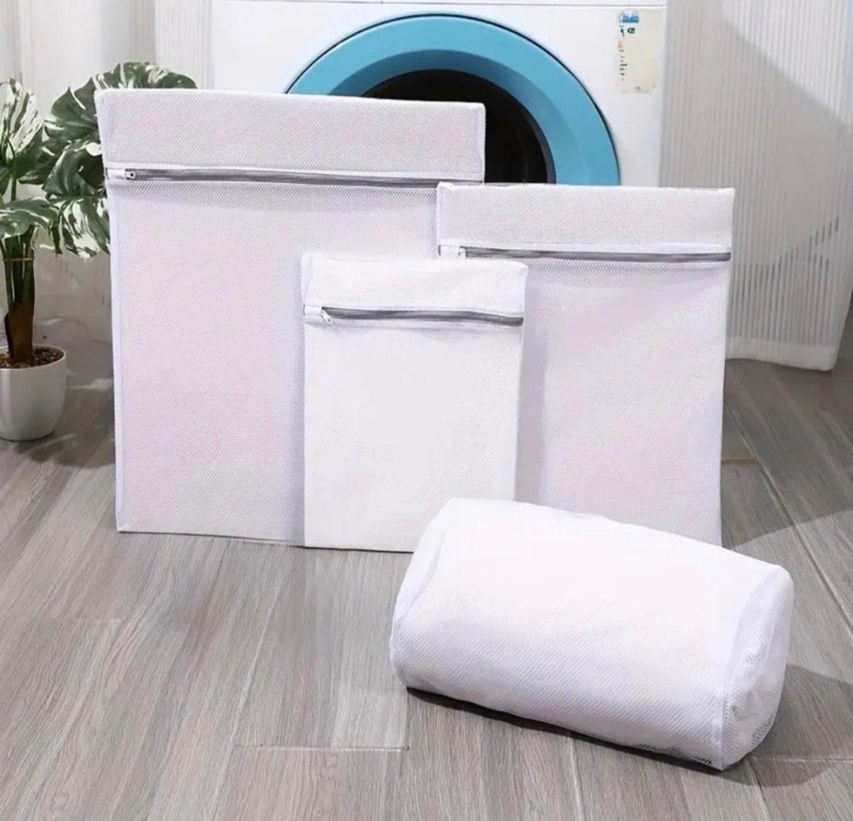 4PC Washing Machine Protective Laundry bags Set Mesh Laundry bags with Zipper Travel Storage Bags with Cylindrical Washing Machine Cover Shoe Bag/Bra Bag for Delicates, Socks, Underwear, Baby Cloths