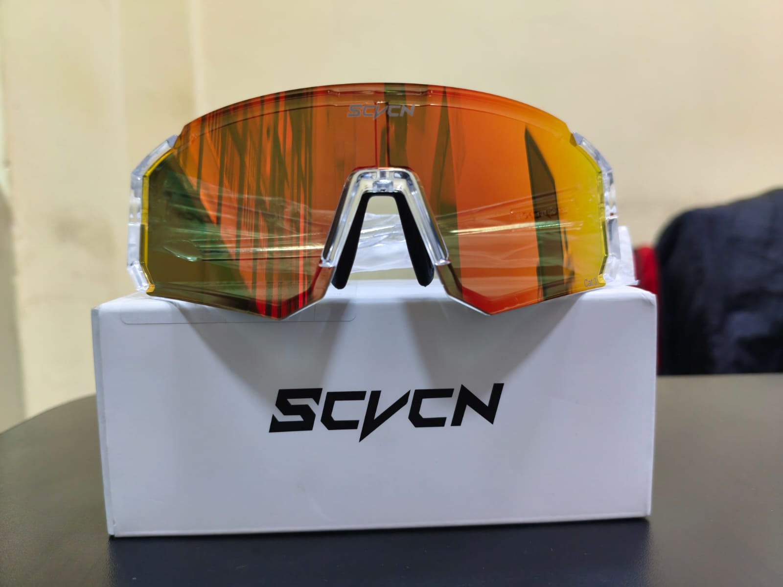 SCVCN UV400 Sports Cycling Sunglasses – Red Mirror Lens