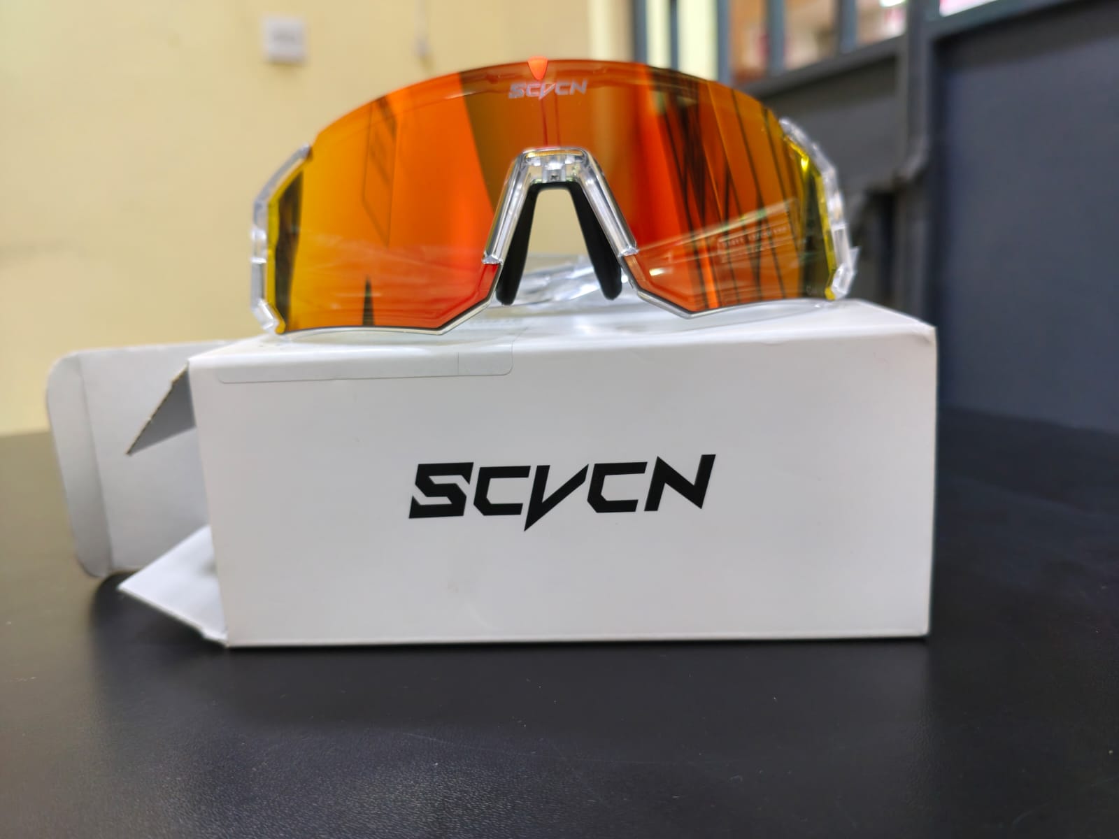 SCVCN UV400 Sports Cycling Sunglasses – Red Mirror Lens