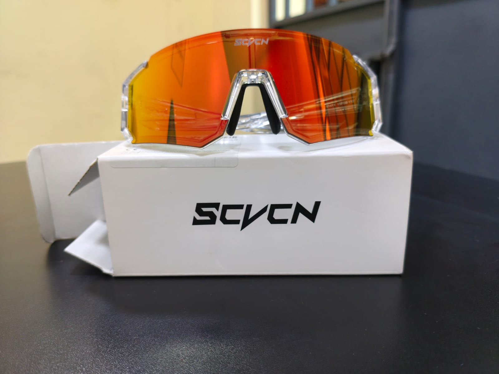 SCVCN UV400 Sports Cycling Sunglasses – Red Mirror Lens