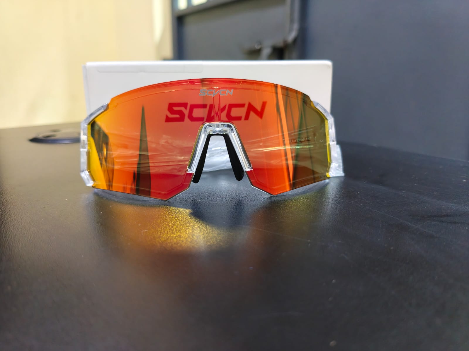 SCVCN UV400 Sports Cycling Sunglasses – Red Mirror Lens
