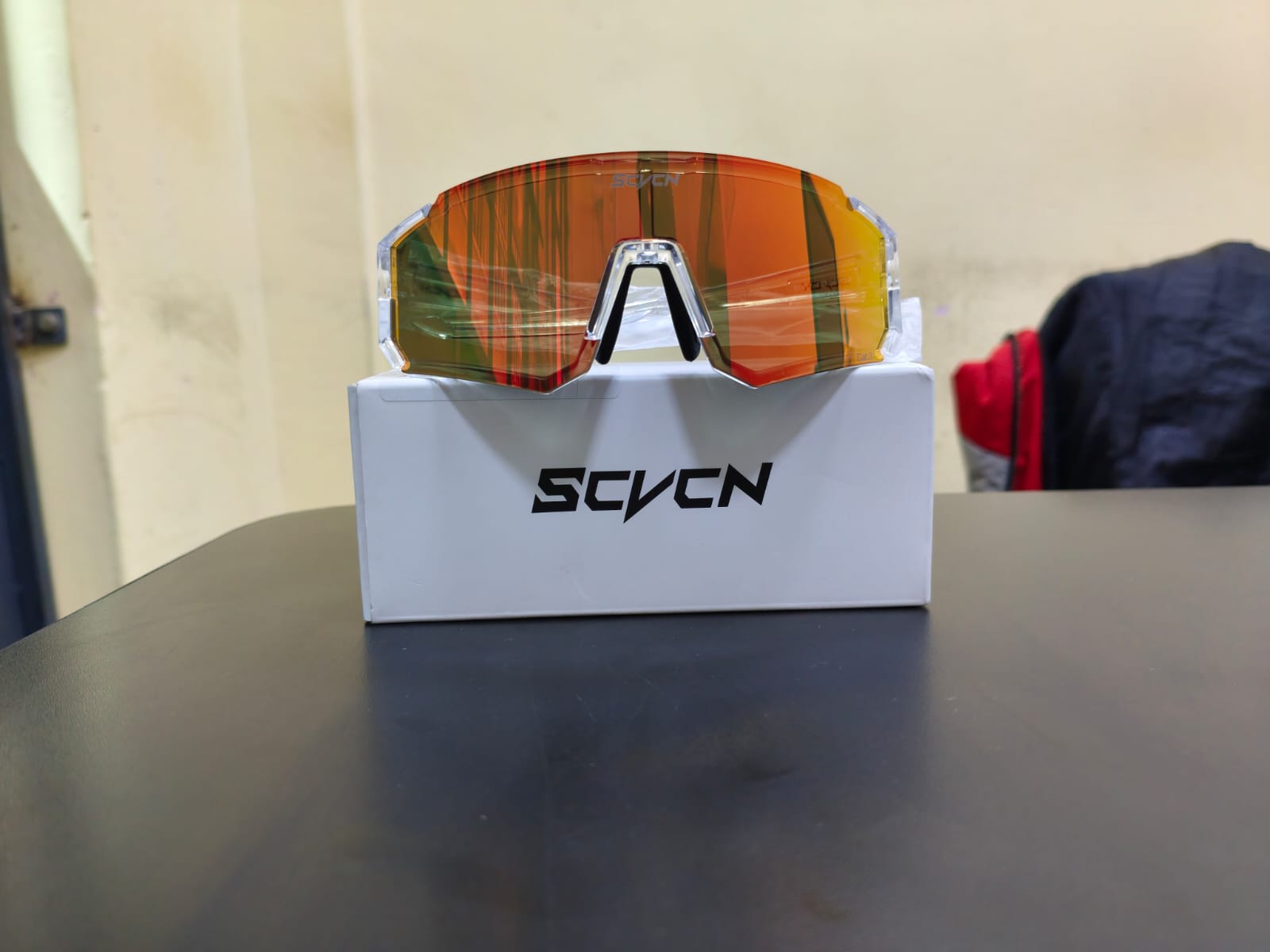 SCVCN UV400 Sports Cycling Sunglasses – Red Mirror Lens