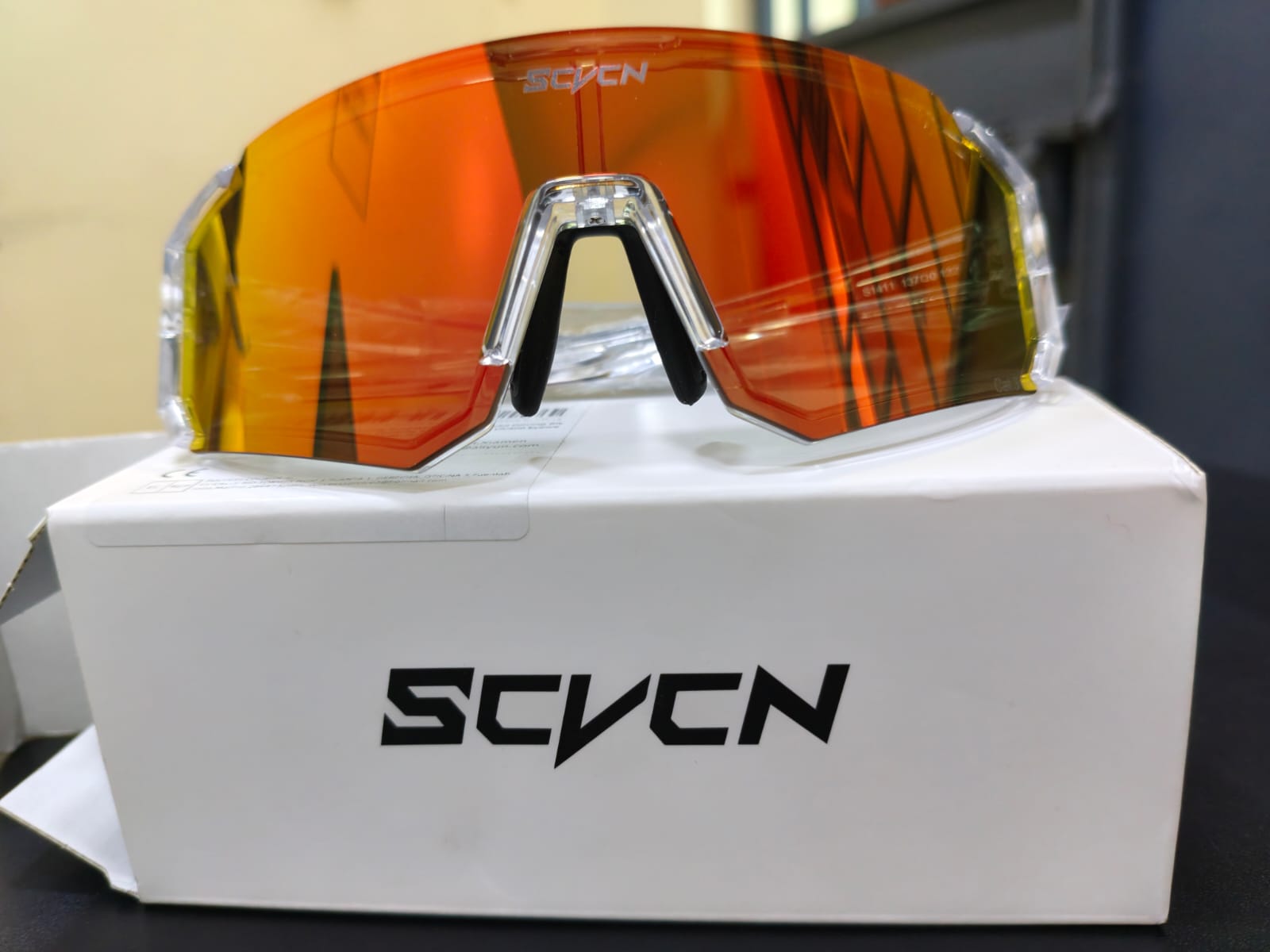 SCVCN UV400 Sports Cycling Sunglasses – Red Mirror Lens