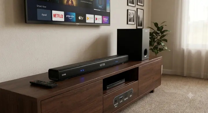 VITRON V61SB SOUNDBAR SYSTEM 12000W PMPO DEEP BASS WIRED AUX USB BLUETOOTH OPTICAL ARC.