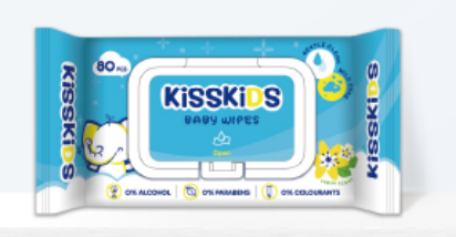 KISSKIDS Baby Wipes UV01 80pcs – Gentle Care & Fresh Clean
