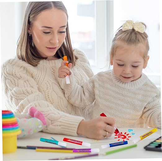 18PCS Popcorn Pens, 3D Art Safe Puffy Pens 6 Colors DIY Bubble Popcorn Drawing for Greeting Birthday Cards Kids