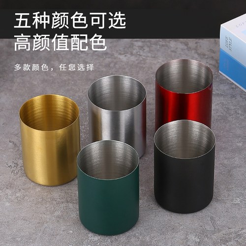 Stainless Steel Round Pencil Holder Desk Organizer Pen Pot Metal Cute